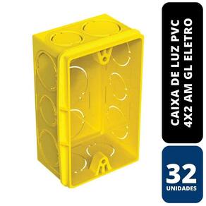 Kit C/ 32 Caixa de Luz PVC 4x2 Amarela Gl Eletro