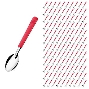 Kit 120 Colheres Vermelho Luna Inox e Plástico Restaurante