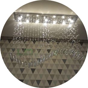 Lustre Onda De Cristais Com 12 Lâmpadas Branco Frio Inclusas