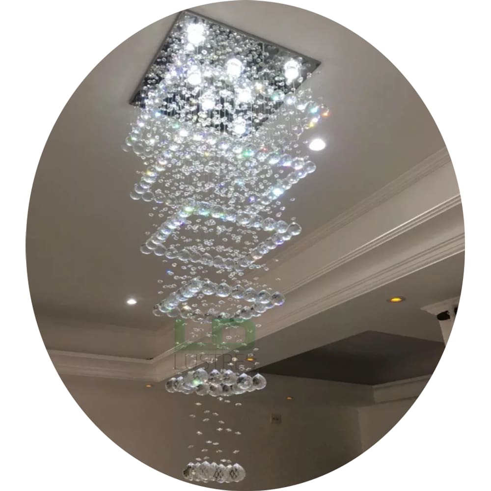 Luminária Moderna Com Até 1,90m Base Inox Espelhado 50x50cm