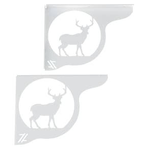 Mão Francesa Ornamentada 20cm Cervo Veado Branco em Aço para Prateleira Zarg