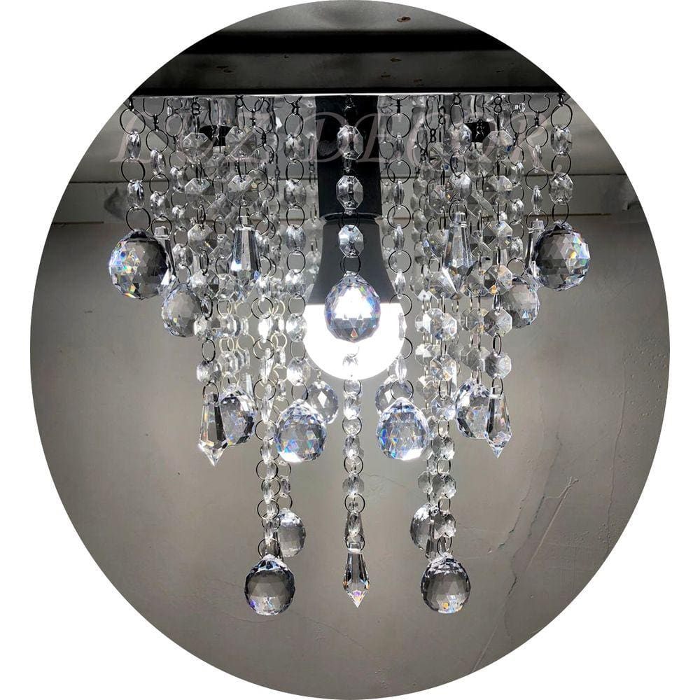 Luminária De Teto Com Base De Inox 20x20cm Com Lâmpada BF