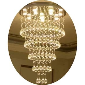 Luminária De Cristais Com Base De Inox 50cm de Diâmetro