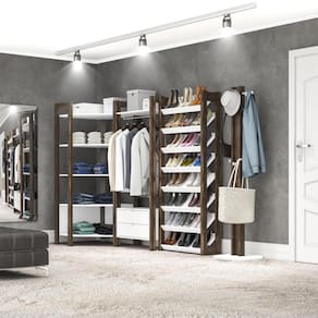 Conjunto Mesa para Computador, Balcão c/ Gaveta e Estante Branco Nogal - FdECOR