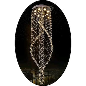 Lustre Em Cristais Com Base de Inox 50cm De Diâmetro