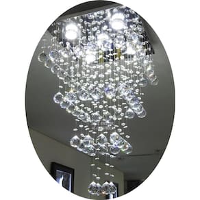 Lustre No Modelo Torre De Cristal Em Alto Brilho Tamanho: 38x38 Com 70cm