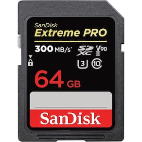 Cartão de Memória SD Sandisk Extreme Pro 300-260 MB/s C10 U3 V90 64 GB (SDSDXDK-064G-GN4IN)