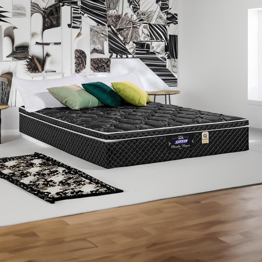 Colchão Gazin Preto 158 X 198 X 32 Queen Size Com Molas Ensacadas Pérola Negra - Preto