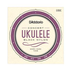 Encordoamento Ukulele Concert D`Addario EJ53C Black Nylon