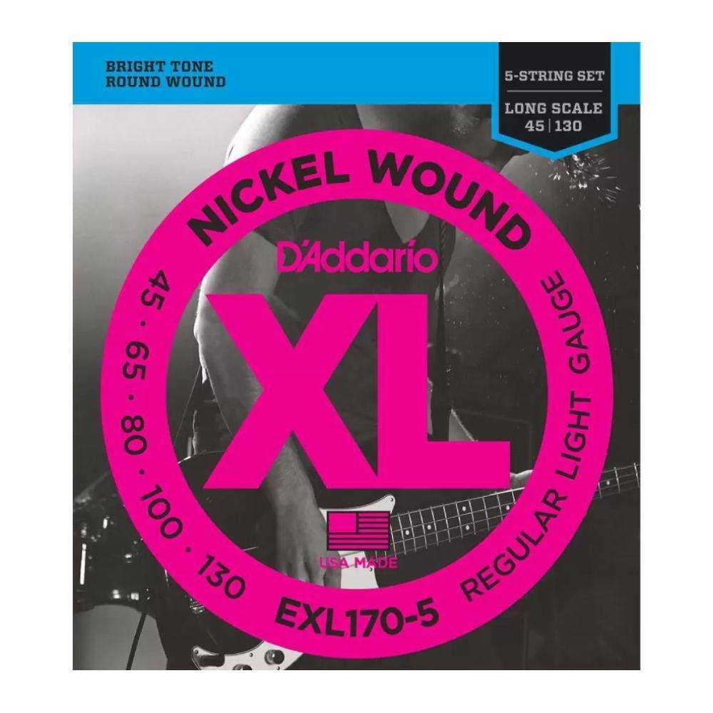 Encordoamento Baixo D`Addario 0.45 EXL170-5 - 5 Cordas - 12334
