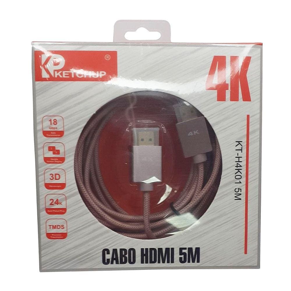 Cabo HDMI 5 Metros Para Tv e Internet 1.4 KT-H4K01