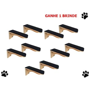 Kit Com 10 Degraus Playground De Gatos de apartamento