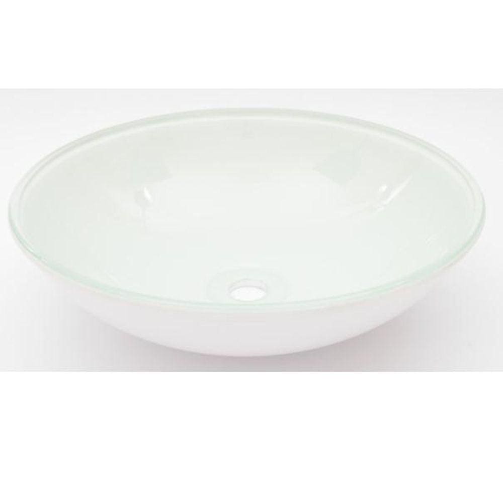 Cuba De Vidro Redonda 35Cm Branca