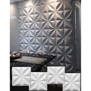 Kit 20 Placas Revestimento 3D Parede De Pvc Flexivel E Resistente 50Cmx50Cm
