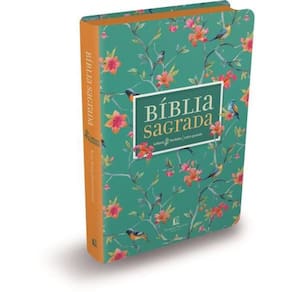 Bíblia Sagrada - Leitura Perfeita Nvi - Letra Grande - Floral Laranja