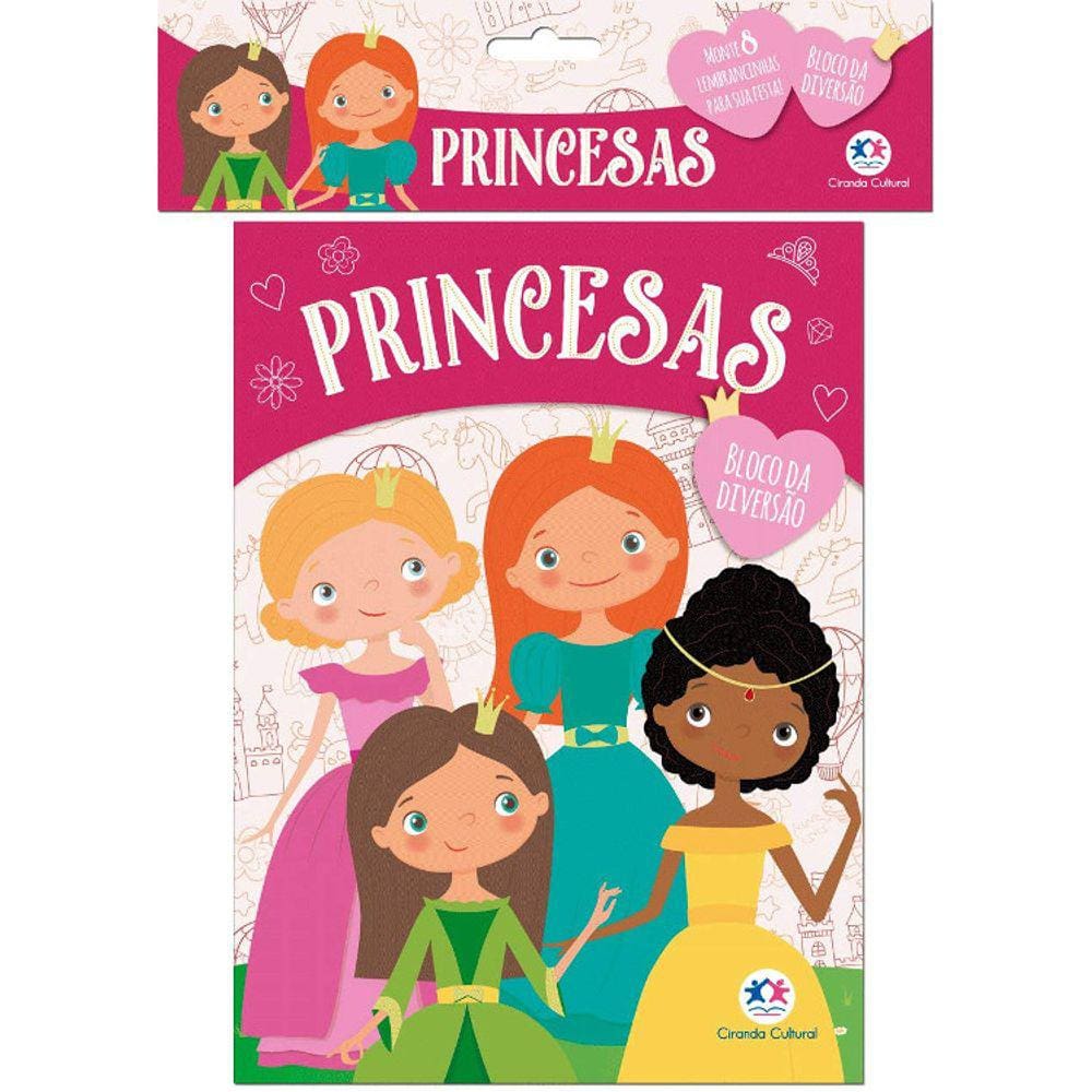 Kit - Embalagem Economica - Bloco Da Diversao - Princesas