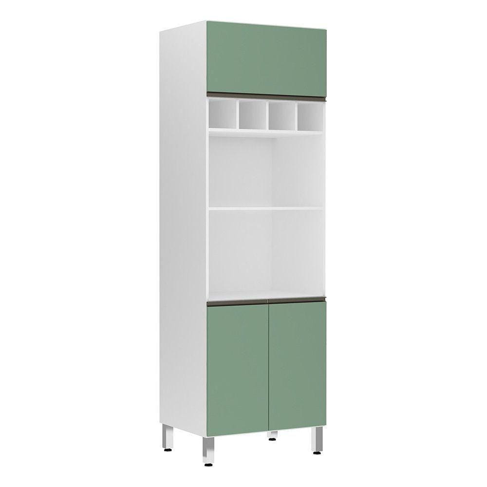 Paneleiro Perola 70 Cm Duplo Nicho Branco C/ Verde