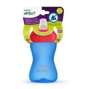 Copo Transição Anti-vazamento Avent + 9 meses Azul e vermelho