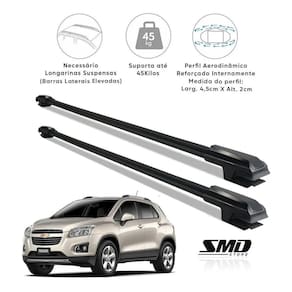 Rack Travessa Teto Gm Tracker 2001 A 2012 Aluminio Preto
