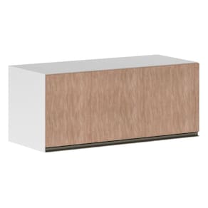 Armário Basculante 90cm 1 Porta Branco Polar C/Cumaru
