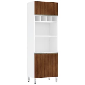 Paneleiro Perola 70 Cm Duplo Nicho Branco C/ Dourado