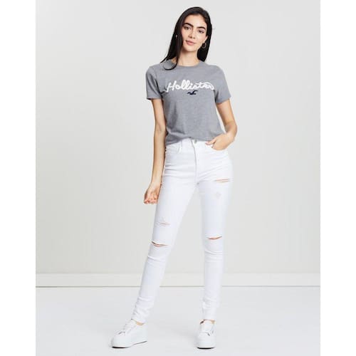 Calça Jeans Hollister 3R Cintura Alta Casas Bahia