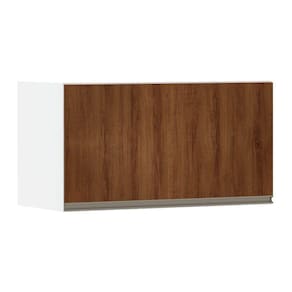 Armário Basculante 70cm 1 Porta Branco Polar C/Nogueira