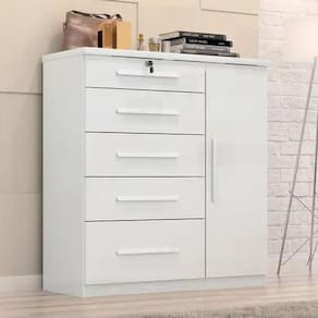 Cômoda Lívia 5 Gavetas 1 Porta
