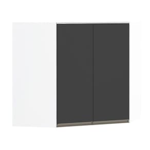 Armário Canto Diagonal 2 Portas Branco Polar C/Preto