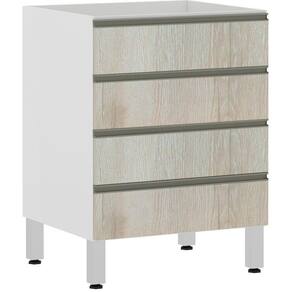 Balcão Sem Tampo 60cm Branco Com Legno Crema