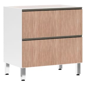 Balcão Sem Tampo 80cm Basculante Branco Com Cumaru