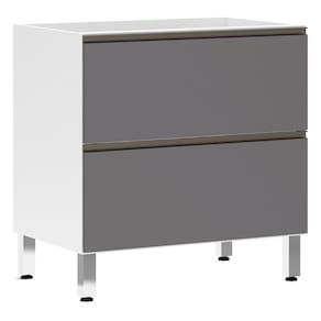 Balcão Sem Tampo 80cm Basculante Branco Com Cinza Puro