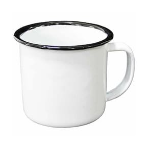 CANECA ESMALTADA TRADICIONAL BRANCA 600ml café Chá