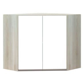 Armário Canto Diagonal 2 Portas Legno Crema C/Branco Polar