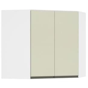 Armário Canto Diagonal 2 Portas Branco Polar C/Kashmir
