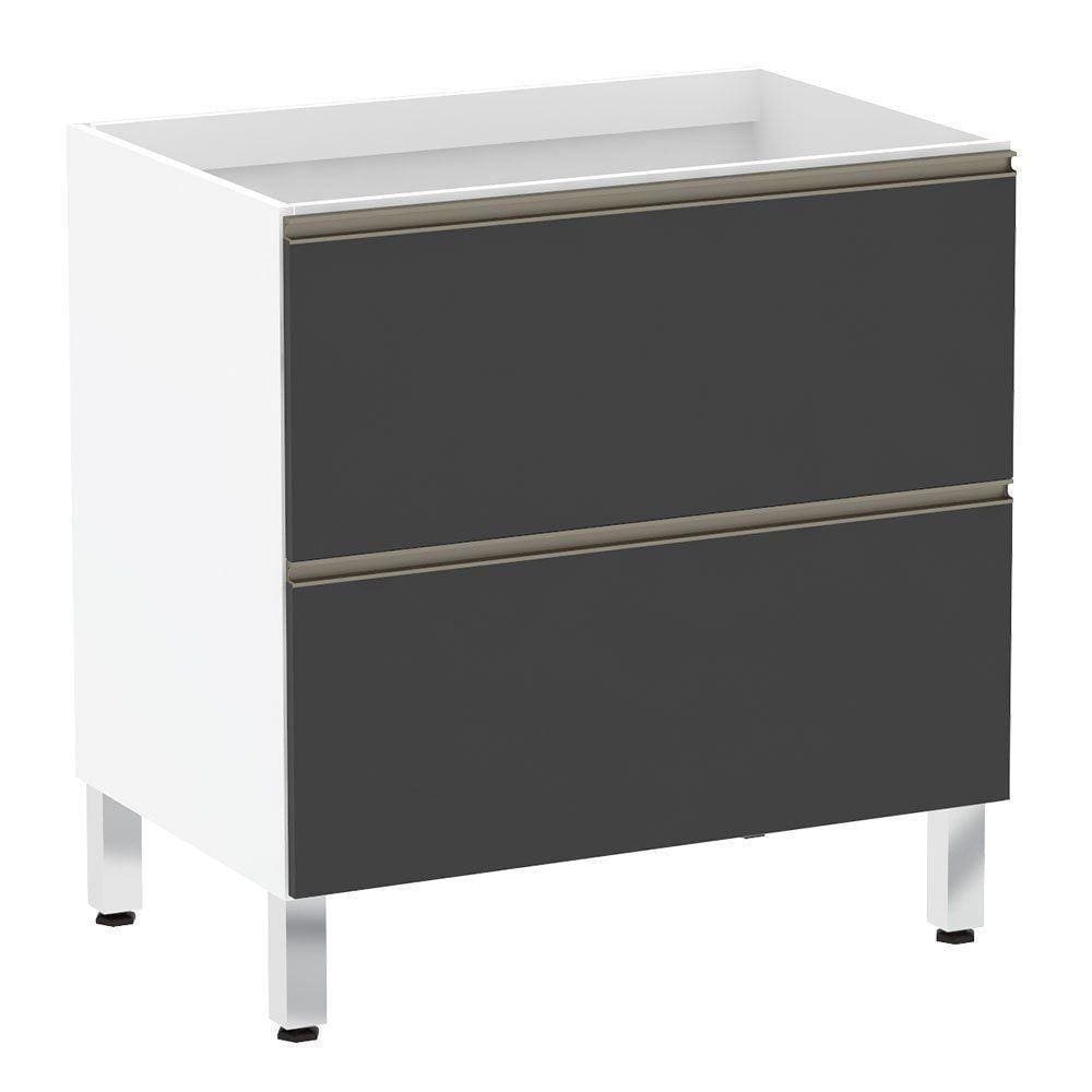 Balcão Sem Tampo 80cm Basculante Branco Com Preto Txt