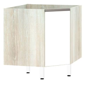 Balcão Sem Tampo Canto Diagonal Luciane Luci Legno Crem e Branco