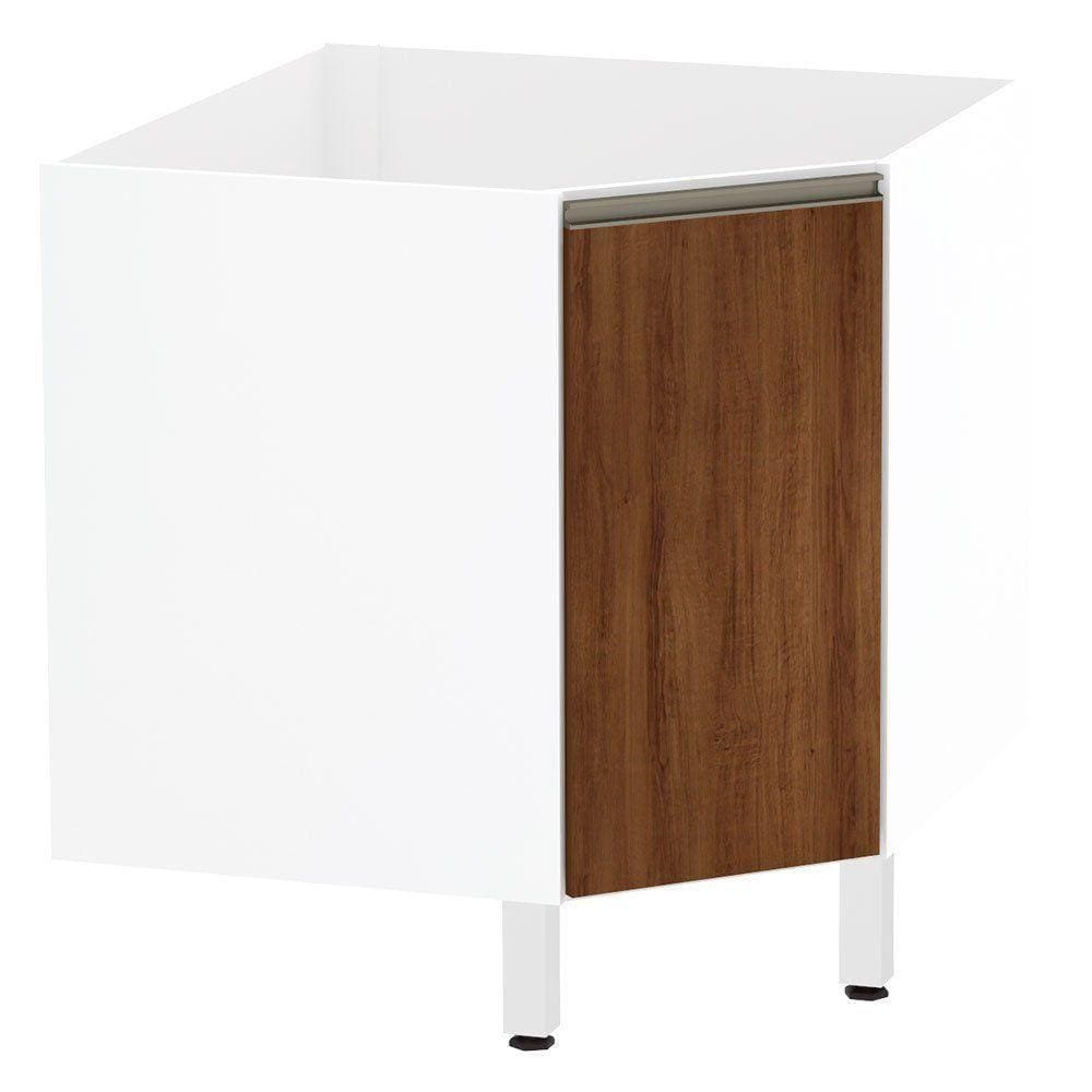 Balcão Sem Tampo Canto Diagonal Branco Com