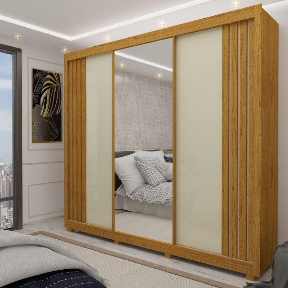 Guarda Roupa Santorini 3 Portas Ripado Gelius | Casas Bahia