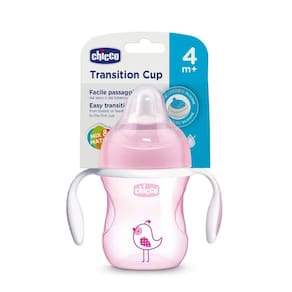 COPO CHICCO TRANSITION +4m Bico Antivazamento Rosa