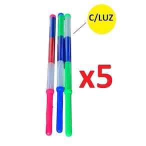 Kit 5 Bastões De Led 45 Cm Colorido Festa Neon Balada