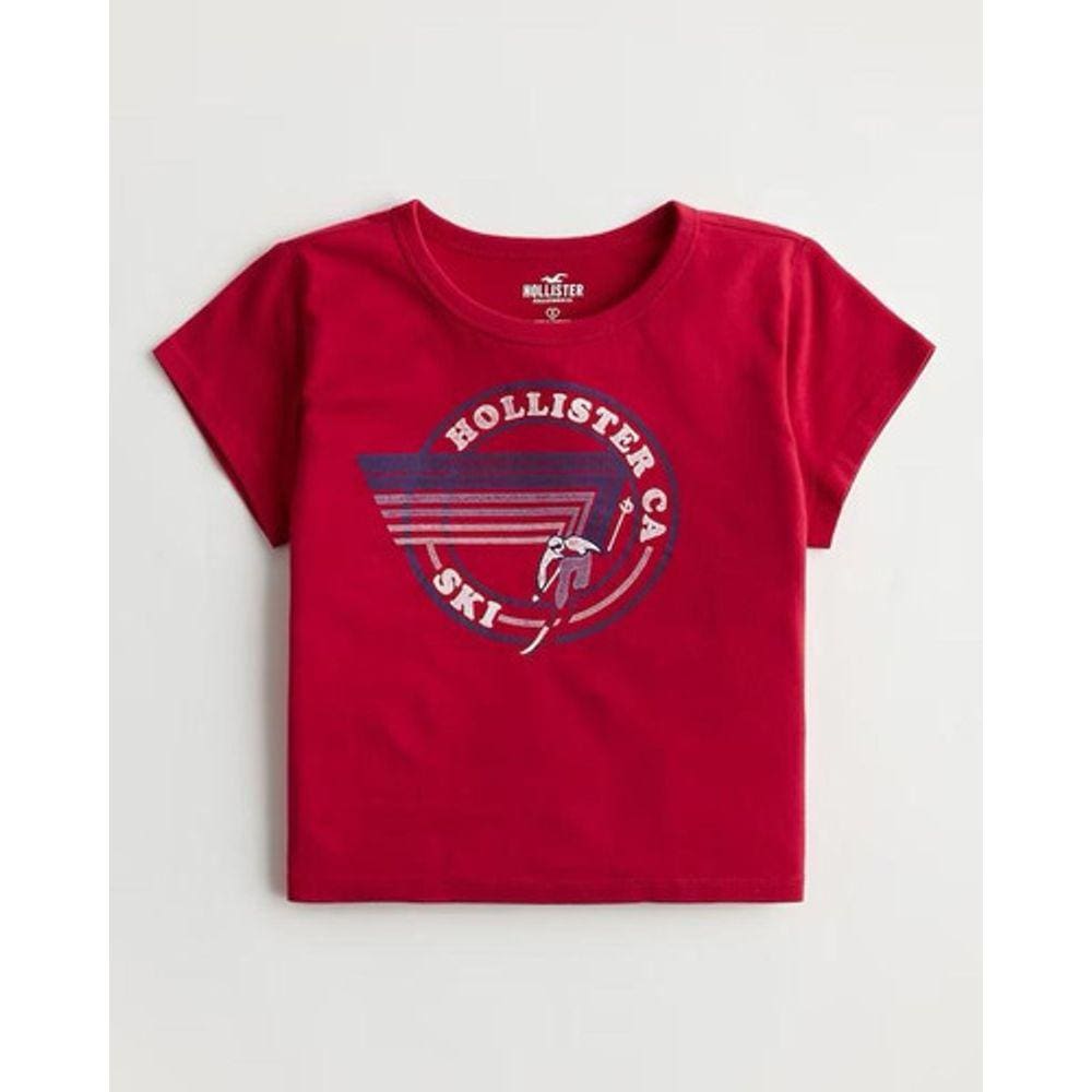 Camiseta Cropped Hollister Feminina 
