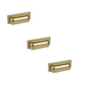Kit 3 Puxador Plymouth Zen Dourado Concha 80Mm Zp5420.955