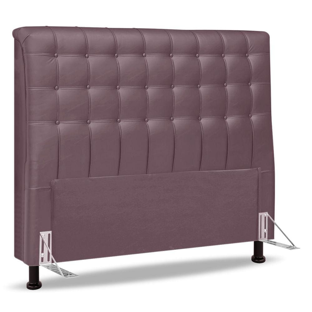 Cabeceira Cama Box Casal King Size Ciara 195cm Botonê com Frame Veludo Rosê - Abmaza