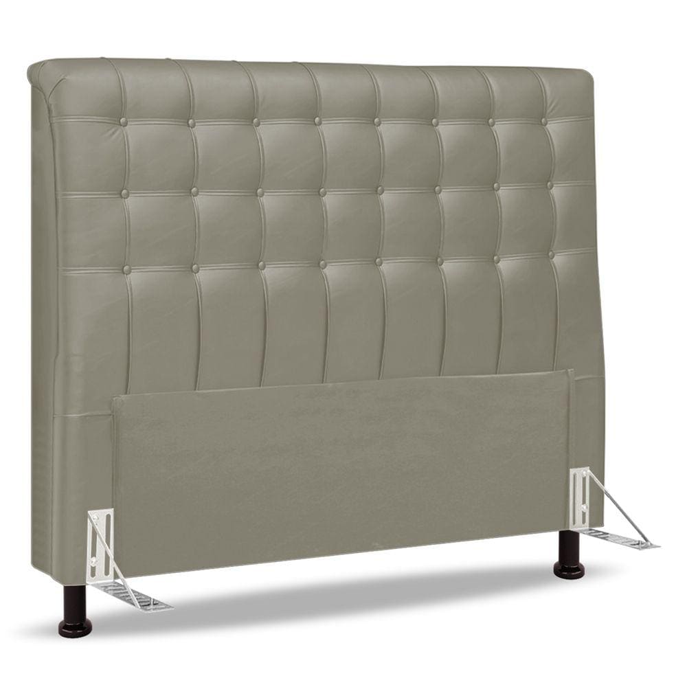 Cabeceira Cama Box Casal King Size Ciara 195cm Botonê com Frame Suede Bege - Abmaza