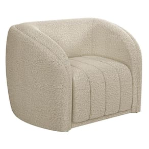 Poltrona Decorativa para Sala 112cm Meris M22 Bouclê Bege - Mpozenato
