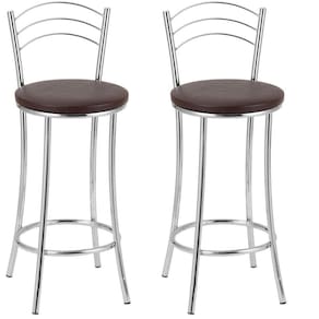 Kit 2 Banquetas Cromadas BC26-B A109 Cromado/Marrom