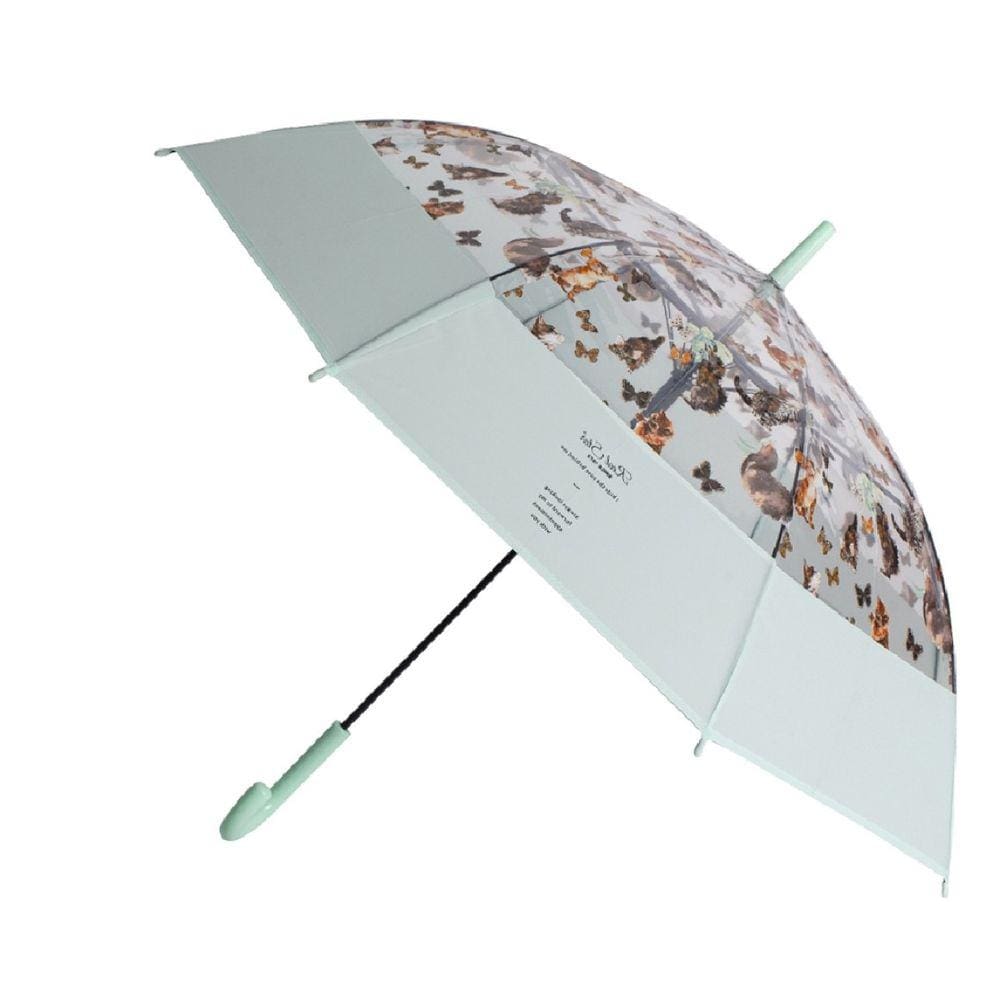 Guarda Chuva Automático Reforçado Transparente de Borboleta