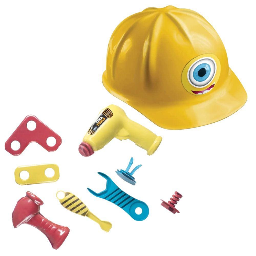 Kit Ferramentas Brinquedo Oficina Capacete Amarelo 9 Peças