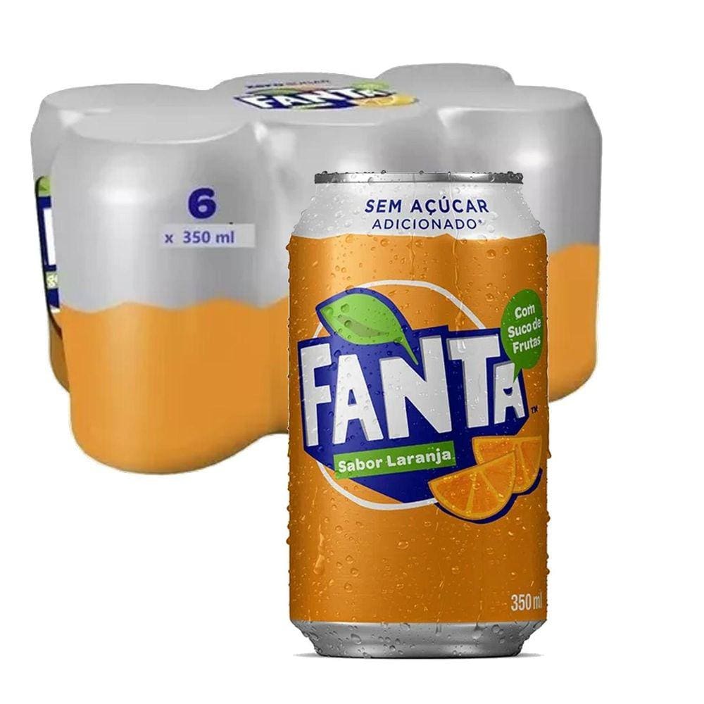 Fanta Laranja Sem Açúcar 350Ml  6 Latas